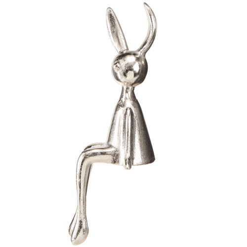Artículo Taburete Edge Conejo de Pascua Metal Plata 12×11×34cm