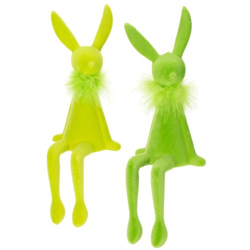 Floristik24 Figura de conejo de Pascua, figura sentada de plástico para primavera, 27 cm, 2 unidades
