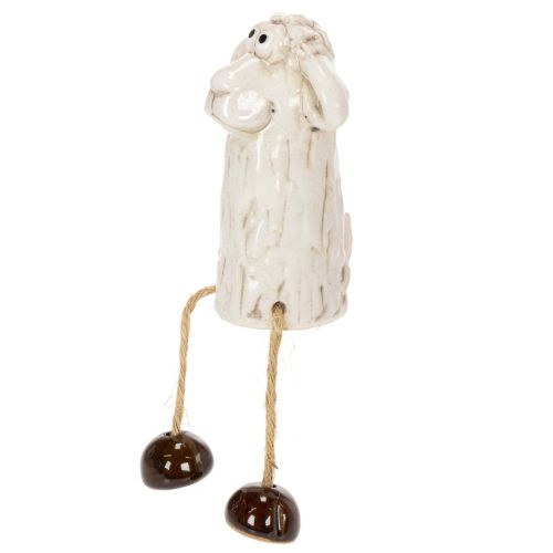 Floristik24 Figura de oveja de cerámica, oveja sentada, para Pascua y decoración todo el año, 18 cm, 3 piezas