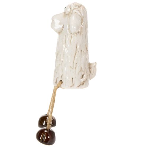 Artículo Figura de oveja de cerámica, oveja sentada, para Pascua y decoración todo el año, 18 cm, 3 piezas