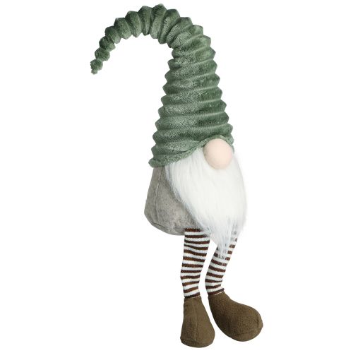 Floristik24 Taburete Edge Gnomo Navidad Verde Marrón Al.55cm 2uds
