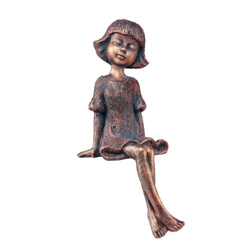Figura de jardín Edge Seater niña sentada bronce 52cm