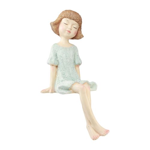 Artículo Figura de jardín Edge Seater niña sentada colorida 52 cm