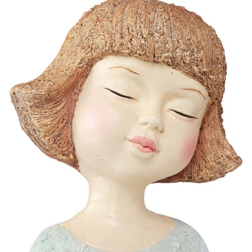Floristik24 Figura de jardín Edge Seater niña sentada colorida 52 cm