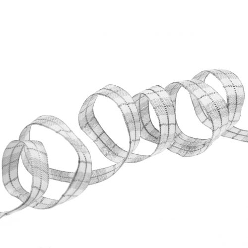 Floristik24 Karoband Grey 15mm 15m