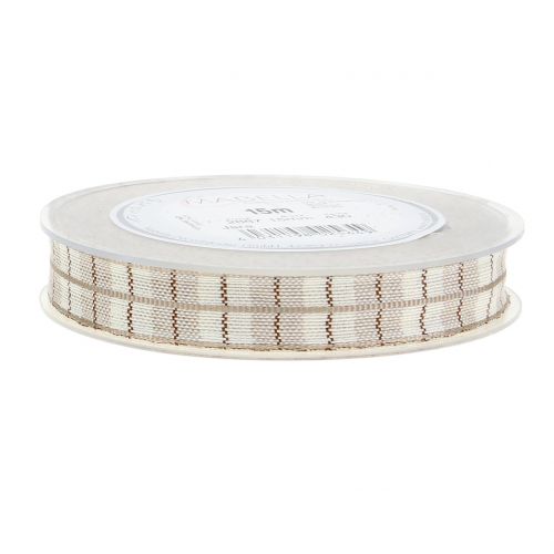 Floristik24 Karoband marrón claro 15mm 15m