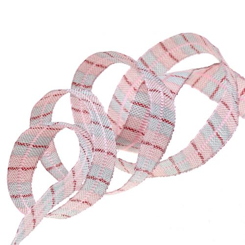 Floristik24 Karoband rosa 15mm 15m