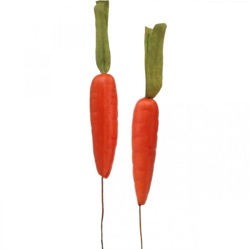 Artículo Zanahorias decorativas, adornos de Pascua, zanahorias en alambre, verduras artificiales naranja, verde H11cm 36p