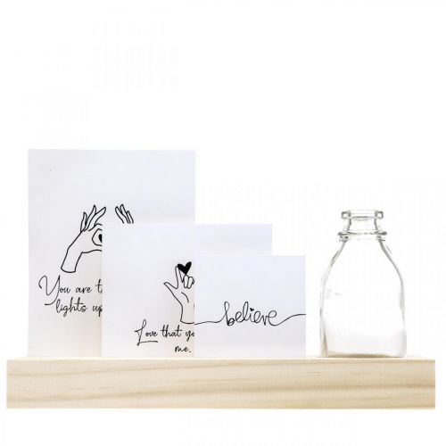 Floristik24 Tarjetero madera Portafotos madera mini florero 25×7,5×12cm