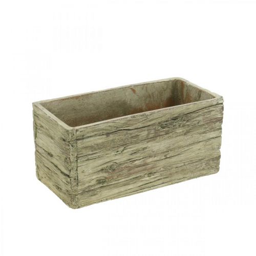 Floristik24 Macetero hormigón rectangular aspecto madera marrón 23×10,5cm Al.11cm