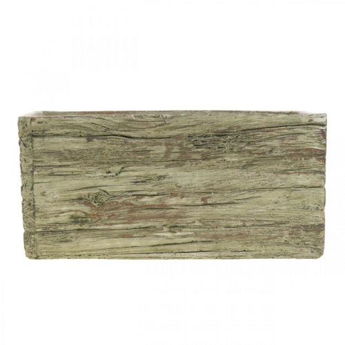 Floristik24 Macetero hormigón rectangular aspecto madera marrón 23×10,5cm Al.11cm