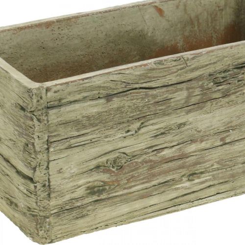 Floristik24 Macetero hormigón rectangular aspecto madera marrón 23×10,5cm Al.11cm