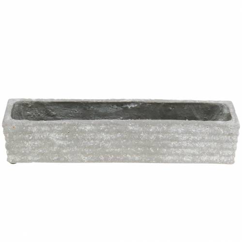 Floristik24 Caja de plantas hormigón gris claro 30x7cm H6.5cm 2pcs