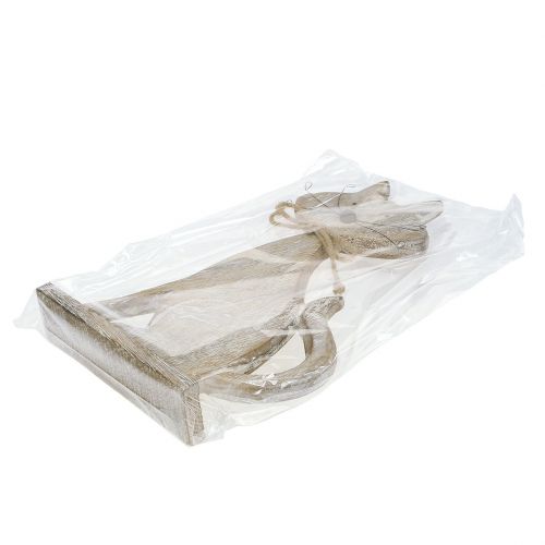 Floristik24 Figura de madera gato naturaleza, blanco 37cm