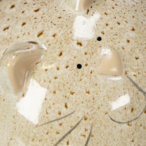 Artículo Figura decorativa de gato de cerámica, diseño redondo para salón o dormitorio, 13 cm, 2 piezas