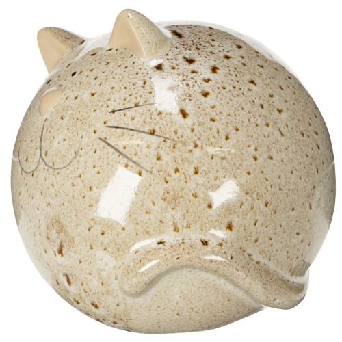 Artículo Figura decorativa de gato de cerámica, diseño redondo para salón o dormitorio, 13 cm, 2 piezas