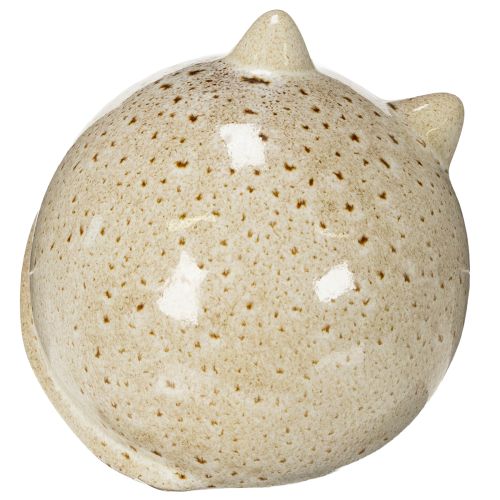 Artículo Figura decorativa de gato de cerámica, diseño redondo para salón o dormitorio, 13 cm, 2 piezas