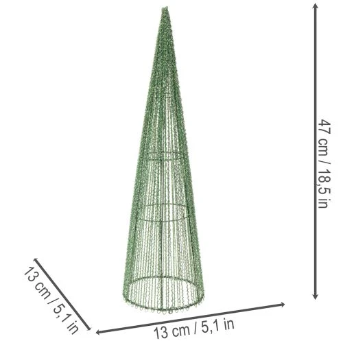 Conos metálicos para flores, verdes, para arreglos florales, 62 cm, 2 unidades | Floristik24.es
