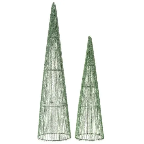 Conos metálicos para flores, verdes, para arreglos florales, 62 cm, 2 unidades | Floristik24.es