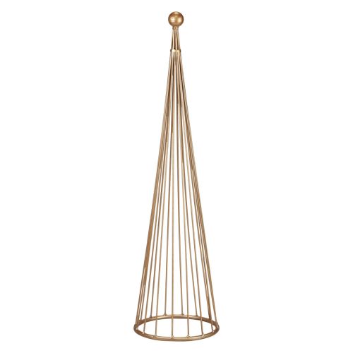 Árbol de Navidad decoración de metal conos dorados Al. 62/83 cm juego de 2
