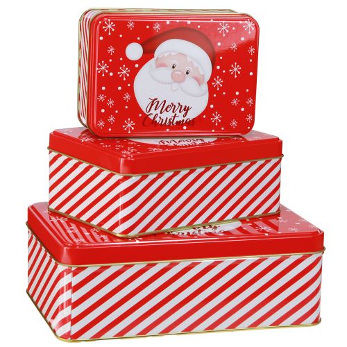 Artículo Latas de galletas Navidad Feliz Navidad L12-19cm Juego de 3