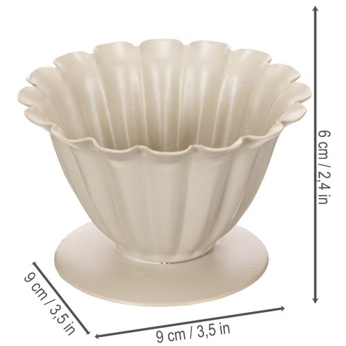 Cuenco, copa, cáliz floral, decoración color crema, 9 cm | Floristik24.es