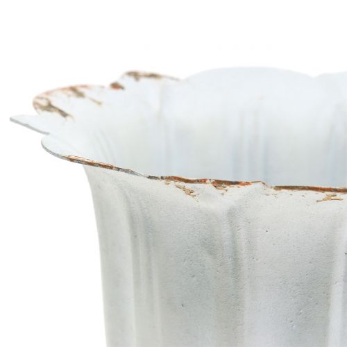 Floristik24 Copa Antigua Blanco Rústico Ø12cm H14cm