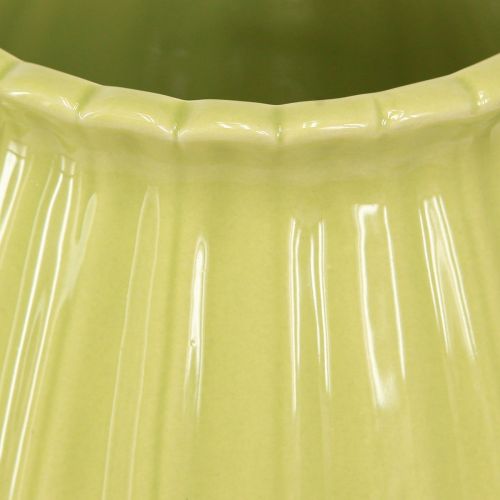 Artículo Jardinera tetera decorativa de cerámica rosa verde 19,5×13,5×11cm 2 piezas