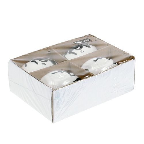 Floristik24 Huevo de cerámica con patrón 6,5cm 4pcs