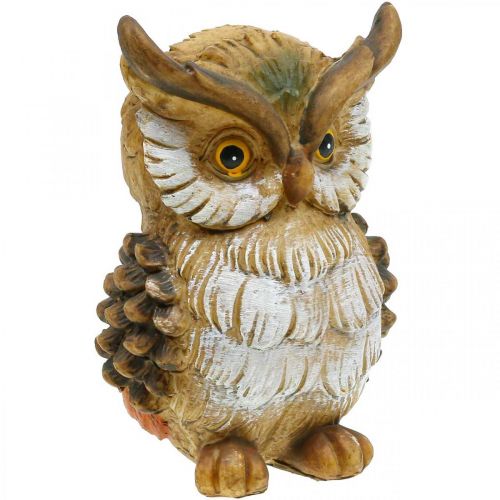 Búho decorativo figura decorativa pintada a mano otoño poliresina decorativa H14cm