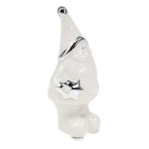 Floristik24 Figura de cerámica Santa Claus 11cm Blanco, Plata 8pcs
