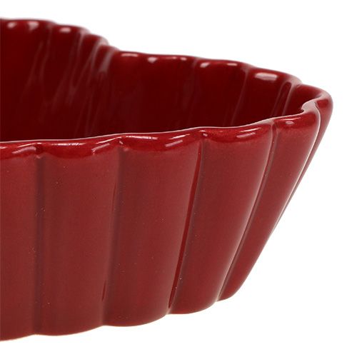 Floristik24 Tazón corazón de cerámica 18cm rojo 2 piezas