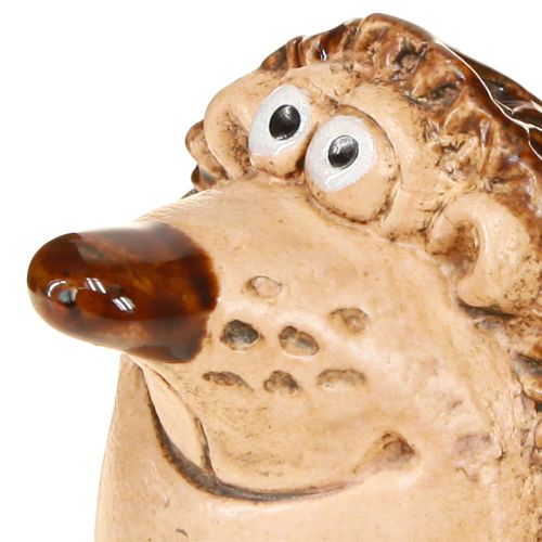 Artículo Figura decorativa de erizo de cerámica, decoración otoñal, pintada a mano, H7cm, 3 unidades