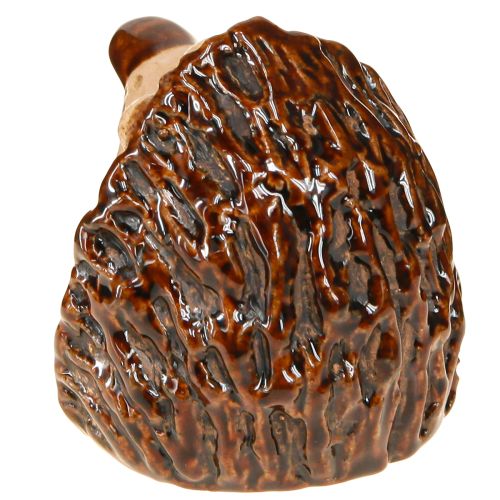 Artículo Figura decorativa de erizo de cerámica, decoración otoñal, pintada a mano, H7cm, 3 unidades