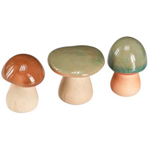 Decoración de setas de cerámica marrón verde azul decoración de cerámica Ø4/5cm 6 piezas