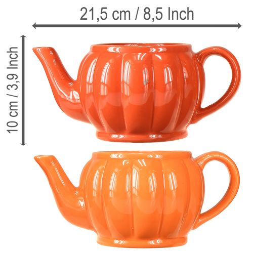 Floristik24 Maceta de cerámica tetera naranja surtida 21,5×13×10cm 2 uds
