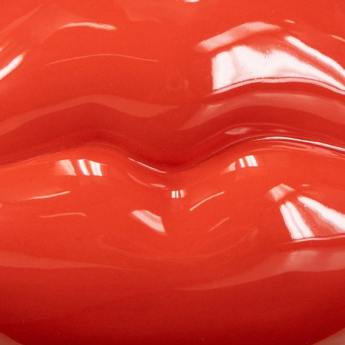 Artículo Jarrón de cerámica con forma de boca de beso rojo, jarrón decorativo de 17 x 8,5 x 9 cm.