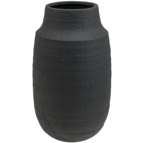 Artículo Jarrón de cerámica florero negro jarrones decorativos Ø17cm H34cm