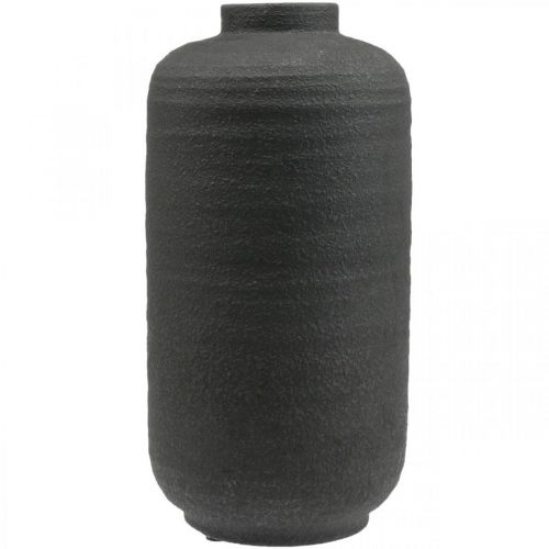 Floristik24 Florero de Cerámica Floreros Decorativos Negros Grande Ø18.5cm H40cm