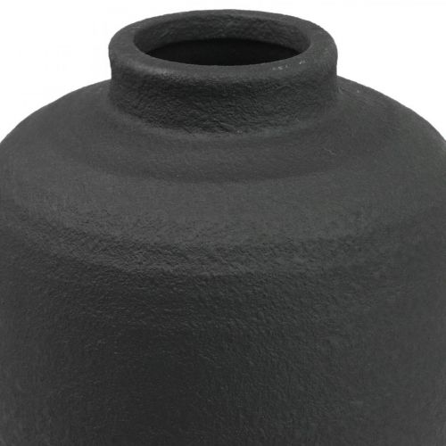 Floristik24 Jarrón de Cerámica Jarrones Decorativos Negros Rústico Ø15.5cm H34cm