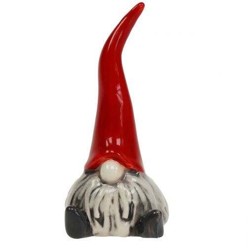 Floristik24 Figura de cerámica elfo 8.5cm rojo, blanco 1p