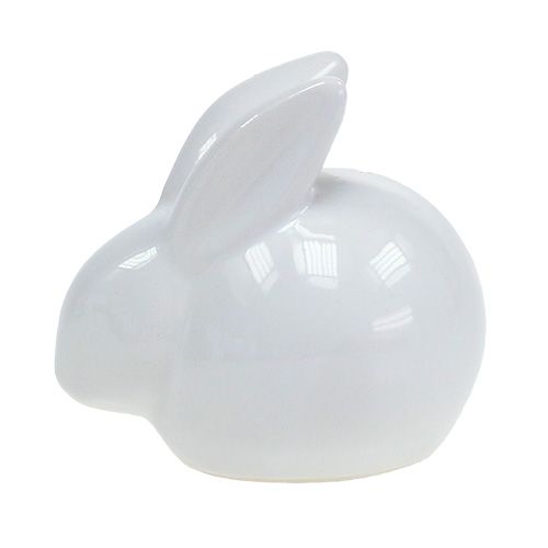 Floristik24 Conejo de ceramica blanco 8.5cm 4pcs