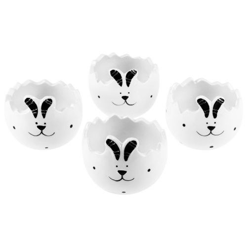 Floristik24 Maceta decorativa con huevos de Pascua de cerámica Pascua con conejito de Pascua 7,5 cm 4 piezas