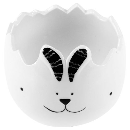 Artículo Maceta decorativa con huevos de Pascua de cerámica Pascua con conejito de Pascua 7,5 cm 4 piezas