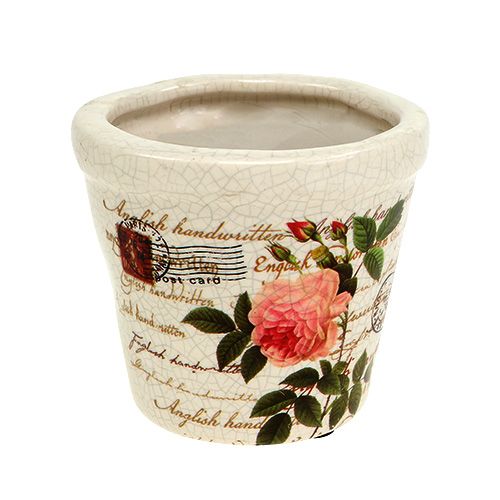 Floristik24 Maceta de cerámica con rosas Ø8,5cm H7,5cm