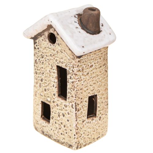 Artículo Decoración de Adviento de cerámica para casa, color crema, rojo y gris, 8,5/9,5 cm, 3 unidades