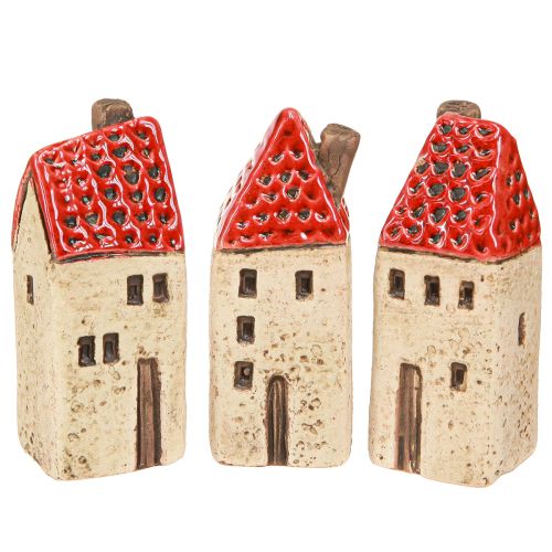 Floristik24 Casitas de cerámica, pequeñas casas decorativas, decoración de otoño, H8cm, 6 piezas