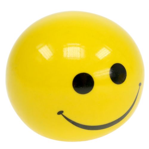 Floristik24 Bola de cerámica con emoticon amarillo Ø5cm H4.5cm 6pcs