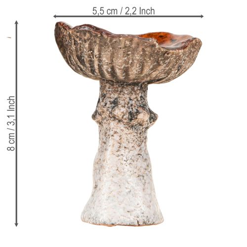 Artículo Hongos de cerámica decoración de cerámica hongos naranja amarillo marrón 8cm 3 uds