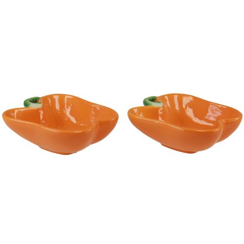 Artículo Cuenco de cerámica cuenco decorativo pimiento naranja 11,5x10x4cm 2ud